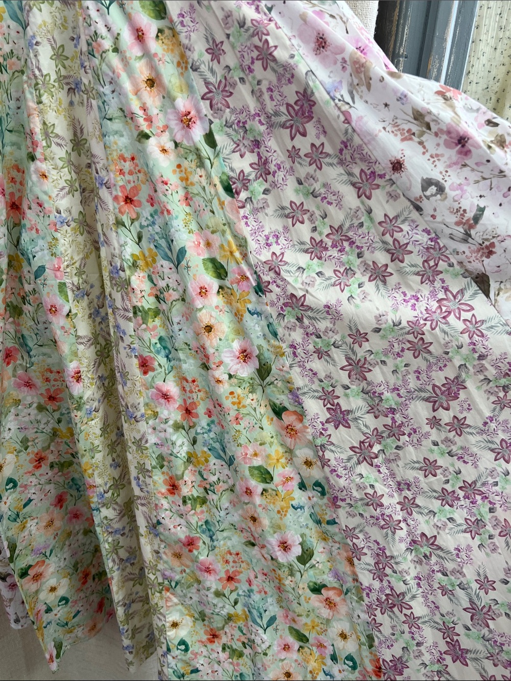 Mixed Floral Midi Dress Spaghetti Strap Pastel Print Medium - Picture 8 of 14
